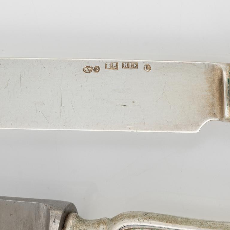 Bestick, silver, 53 delar. Chippendale, Harald Linder, Uddevalla, 1928.