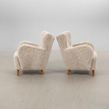 Armchairs, a pair, Swedish Modern, 1940s.
