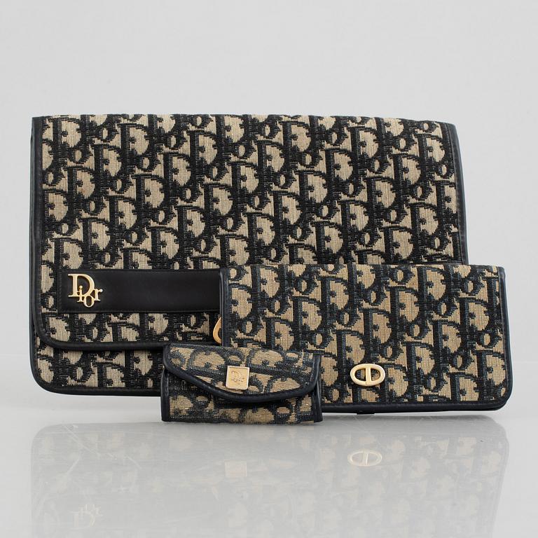 Christian Dior, clutch, key holder and wallet, vintage.