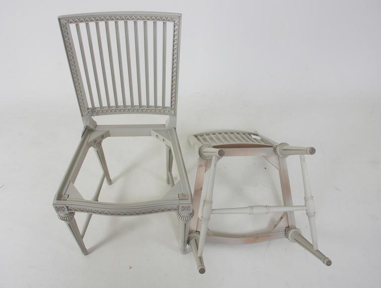 MATSALSMÖBLEMANG, 12 delar. Gustaviansk stil.