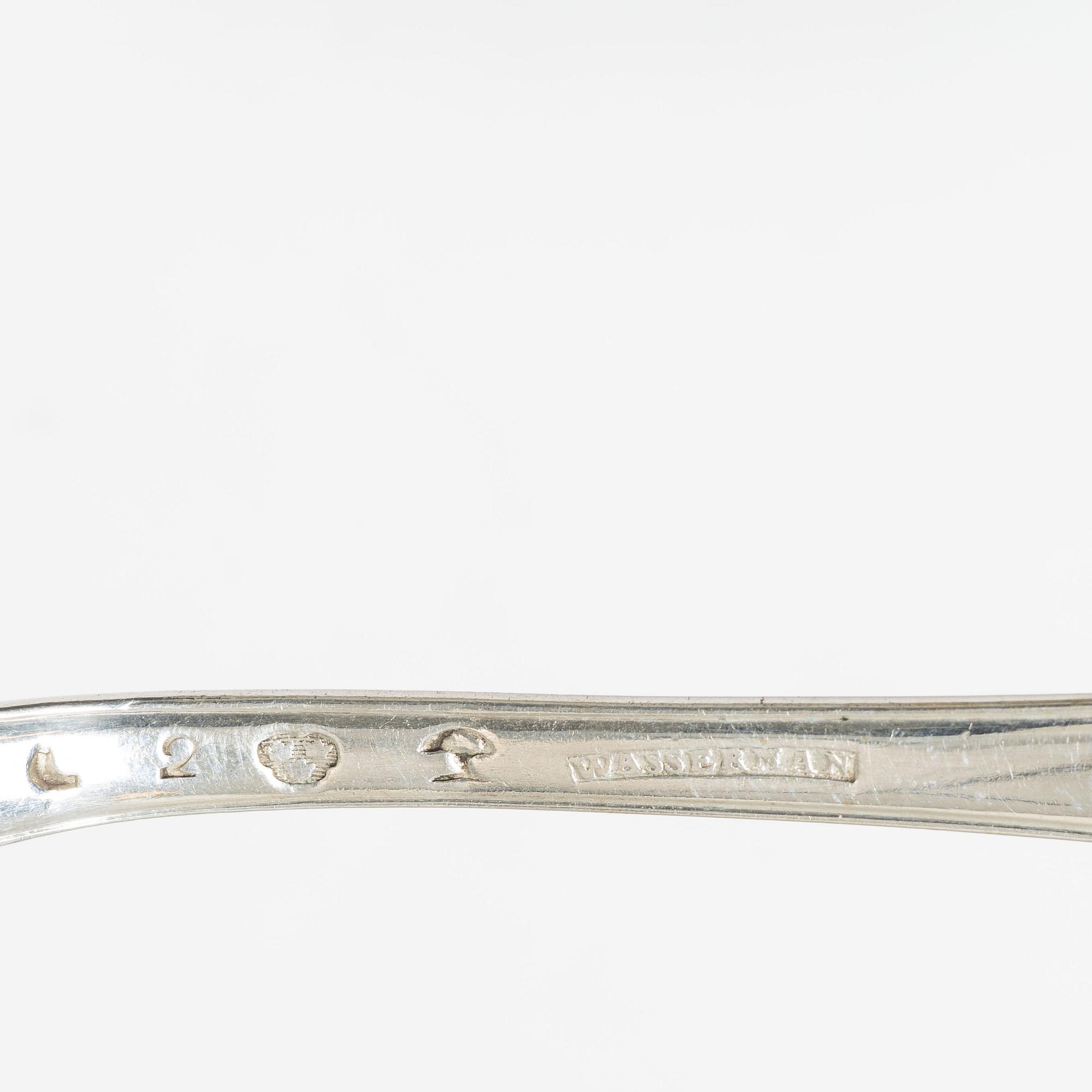 A silver sugar spoon, mark of Johan Wasserman, Lindesberg, Sweden 1785.
