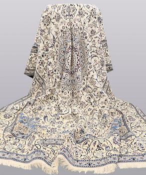 A carpet, Nain part silk s.k 9LAA, ca  417 x 287 cm.