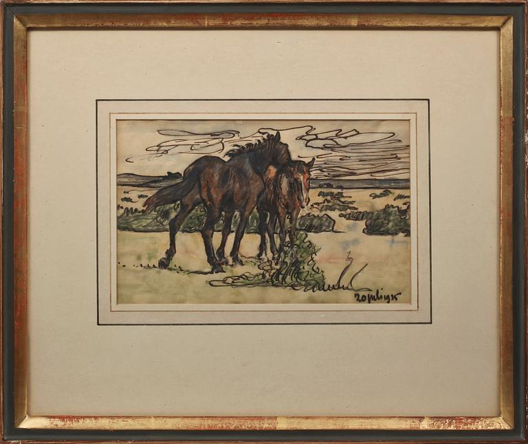 NILS KREUGER, tillskriven, blandteknik, osign, dat 1915.