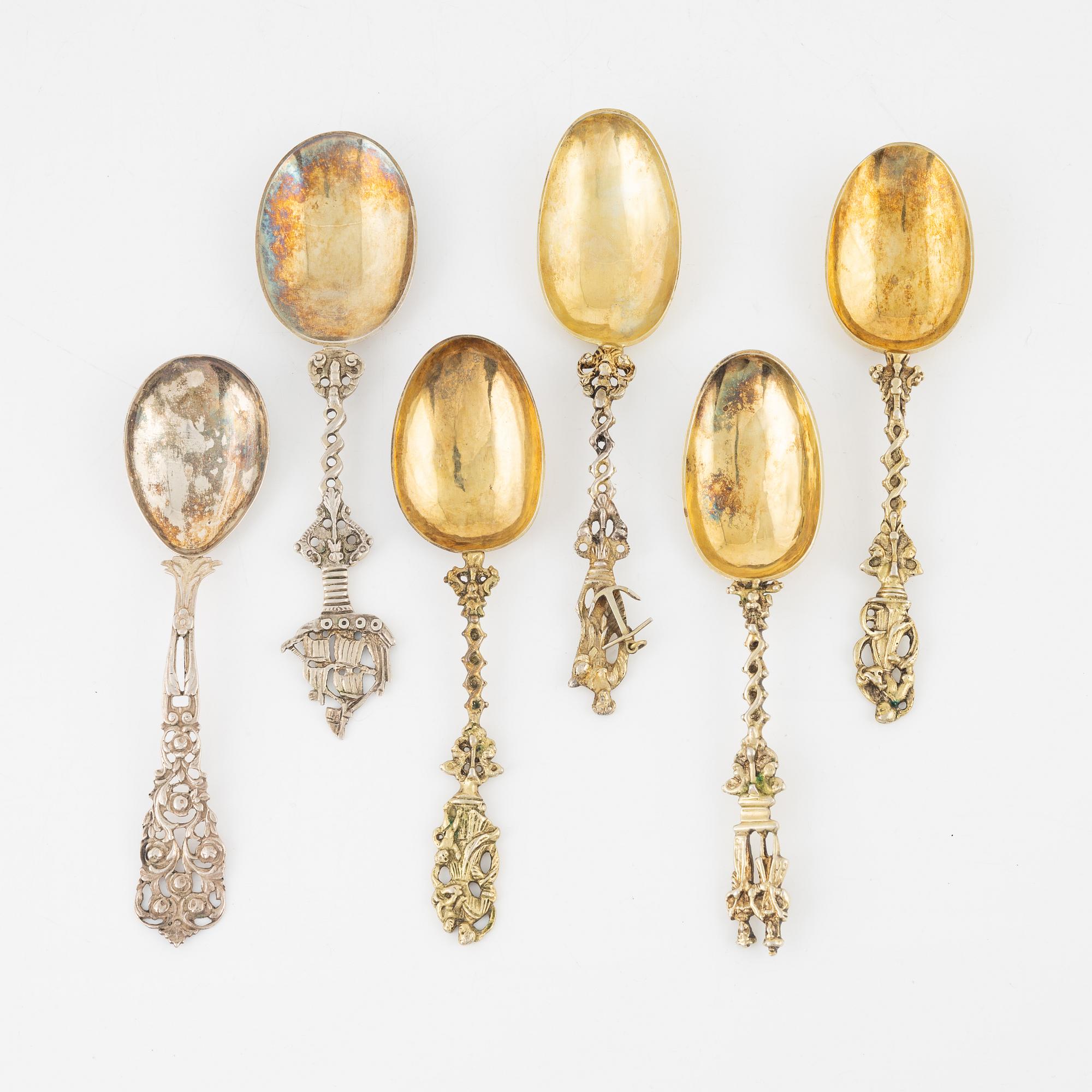 Six Silver Spoons.