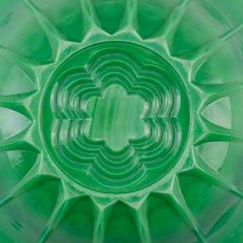 SKÅL, grönt glas, s k Pekingglas, 1900-tal.