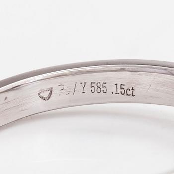 Ring, 14K vitguld, diamanter totalt ca 0.15 ct enligt gravyr.