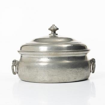 Porridge bowl with lid by Martin Moberg, Jönköping, 1785.