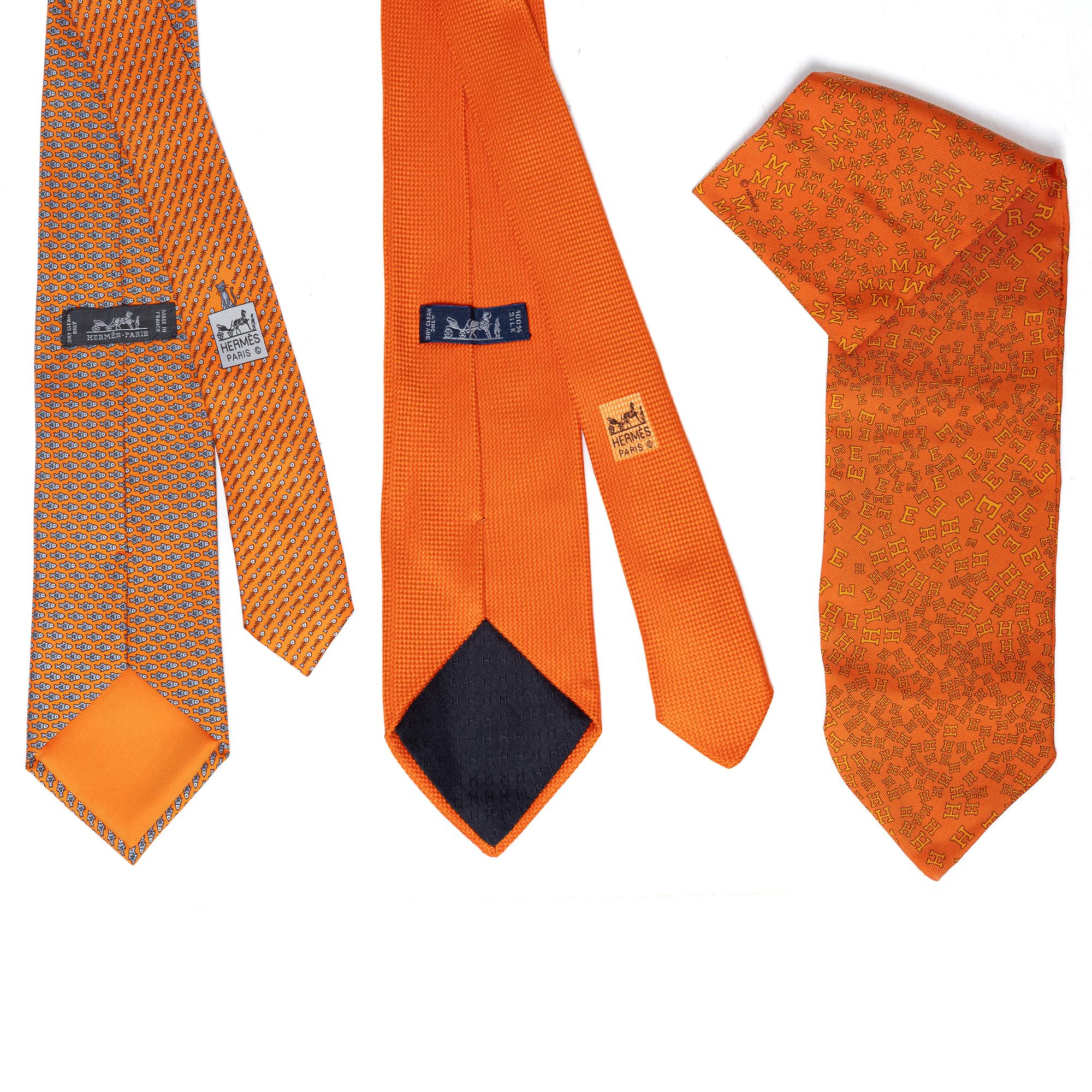 Hermès, Two ties and a pouch.