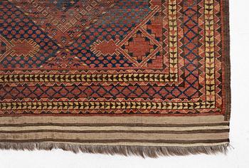 An antique Beshir carpet, ca 495 x 206 cm, around the year 1875.