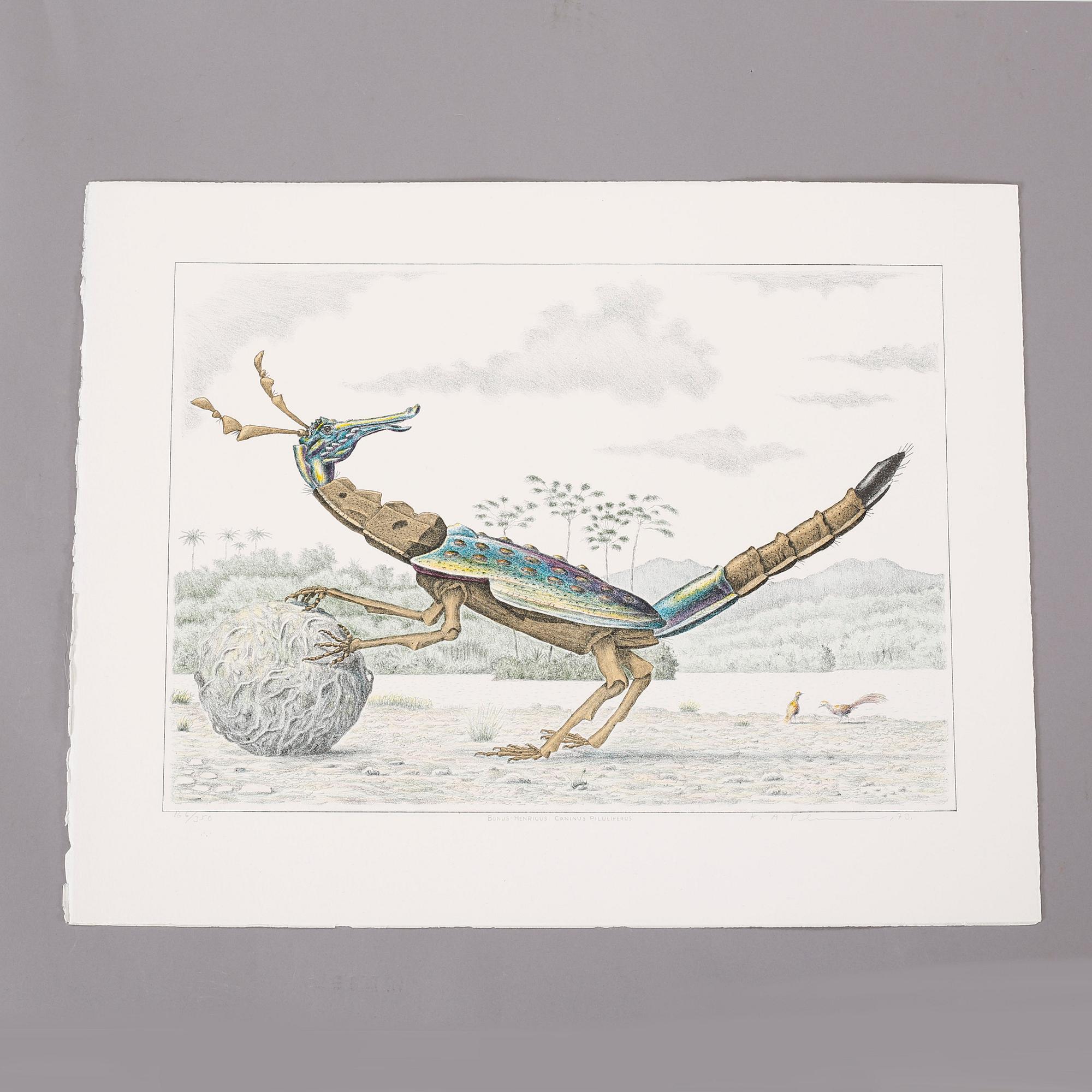 MAPP MED FÄRGLITOGRAFIER, 5 st, "Lito 30 1945 1975", numrerade 166/350.