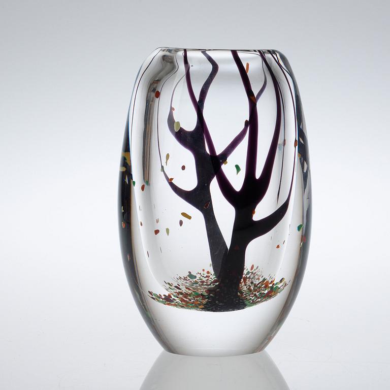 A Vicke Lindstrand 'Autumn' glass vase, Kosta 1950's-60's.