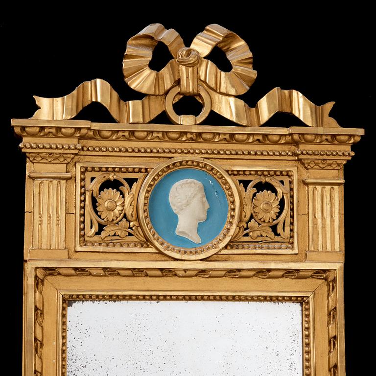 A Gustavian late 18th century mirror.