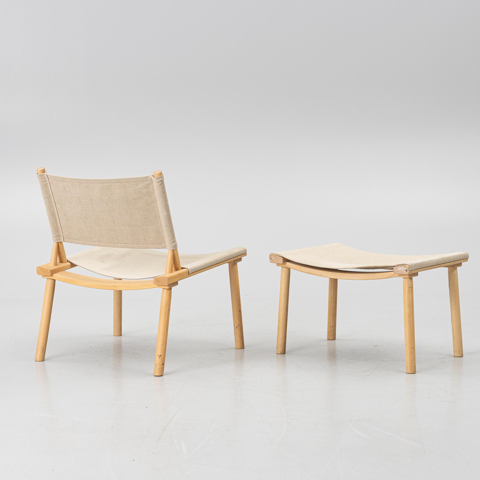 Jasper Morrison & Wataru Kumano, fåtölj med fotpall, "December Chair" Nikari, Finland.