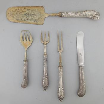 BESTICK, 10 st, silver, Ryssland 1800-tal, tot vikt ca 563 g.