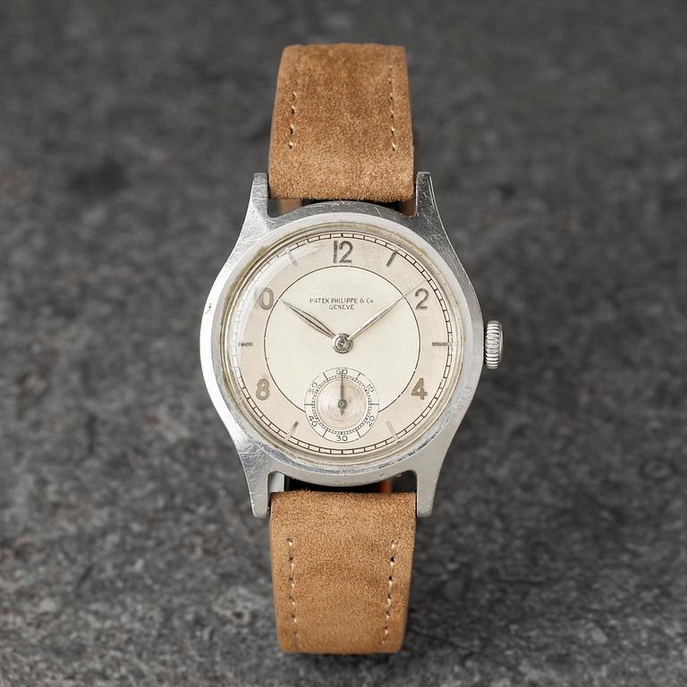 Patek Philippe & Co, "565 Steel", "Sector Dial", ca 1943.