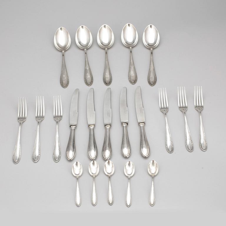 BESTICKUPPSÄTTNING, 21 delar, silver, Polen, 1900-tal. Totalvikt ca 1120 gram.