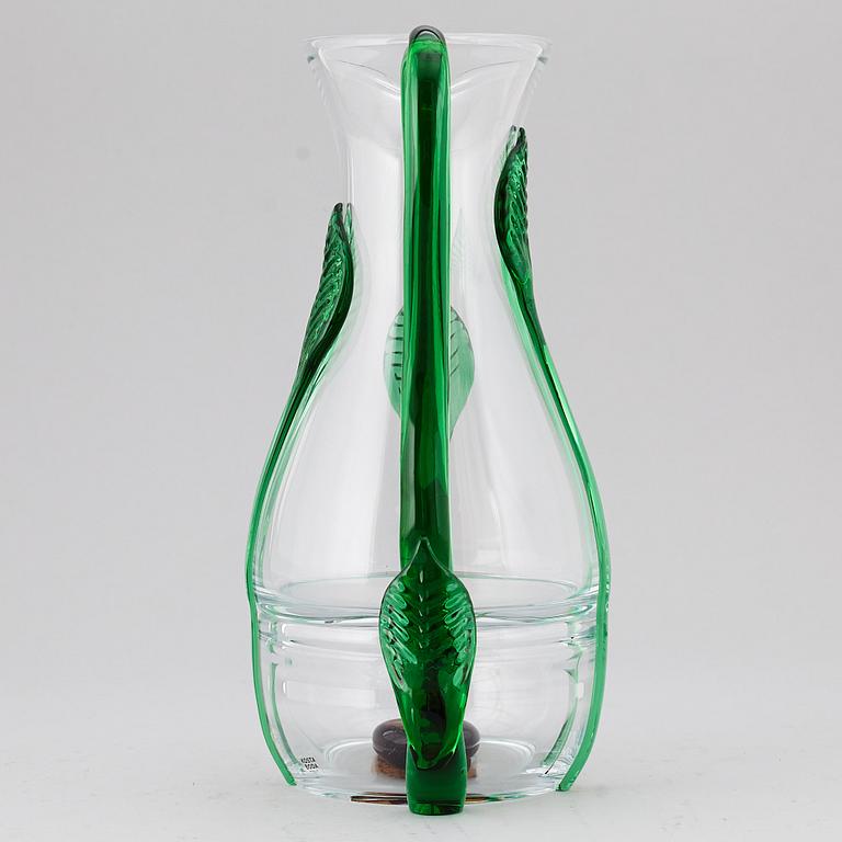 A Kosta Boda glass ewer by Ernst Billgren, late 20th Century.