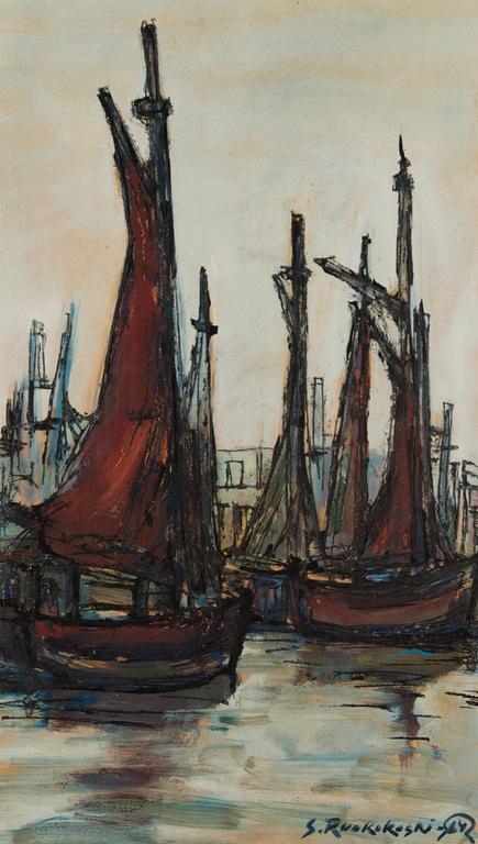 SIMO RUOKOKOSKI, sekatekniikka, signeerattu ja päivätty 64.