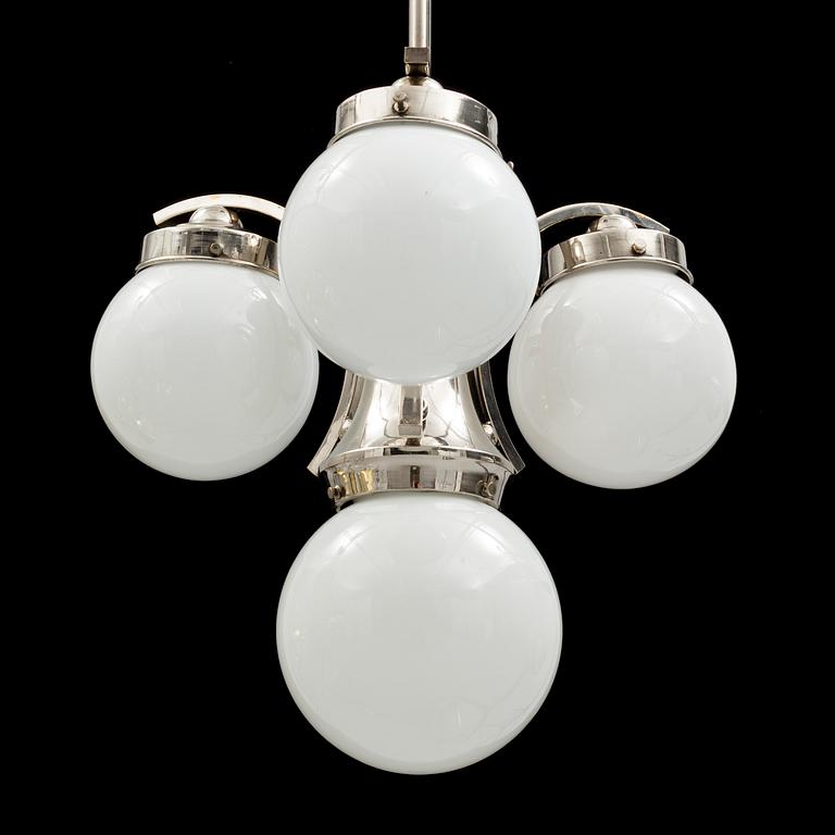 An 1930s Art Deco ceiling light. Total height ca 70 cm.