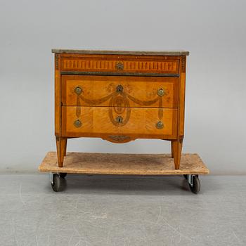 A late 19th century Gustavian style chest of drawers.