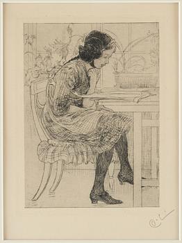 CARL LARSSON, etching, signed.