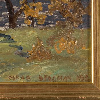 Oskar Bergman, oil on panel, signed and dated 1932.