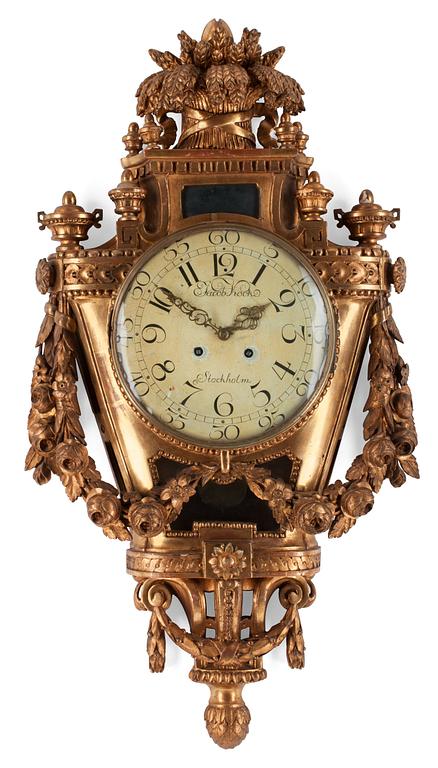 A Gustavian 18th century wall clock by J. Koch.