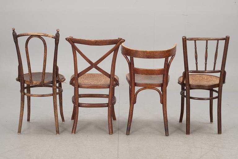 STOLAR, 4 st olika, bl a Thonet, 1900-talets första hälft.