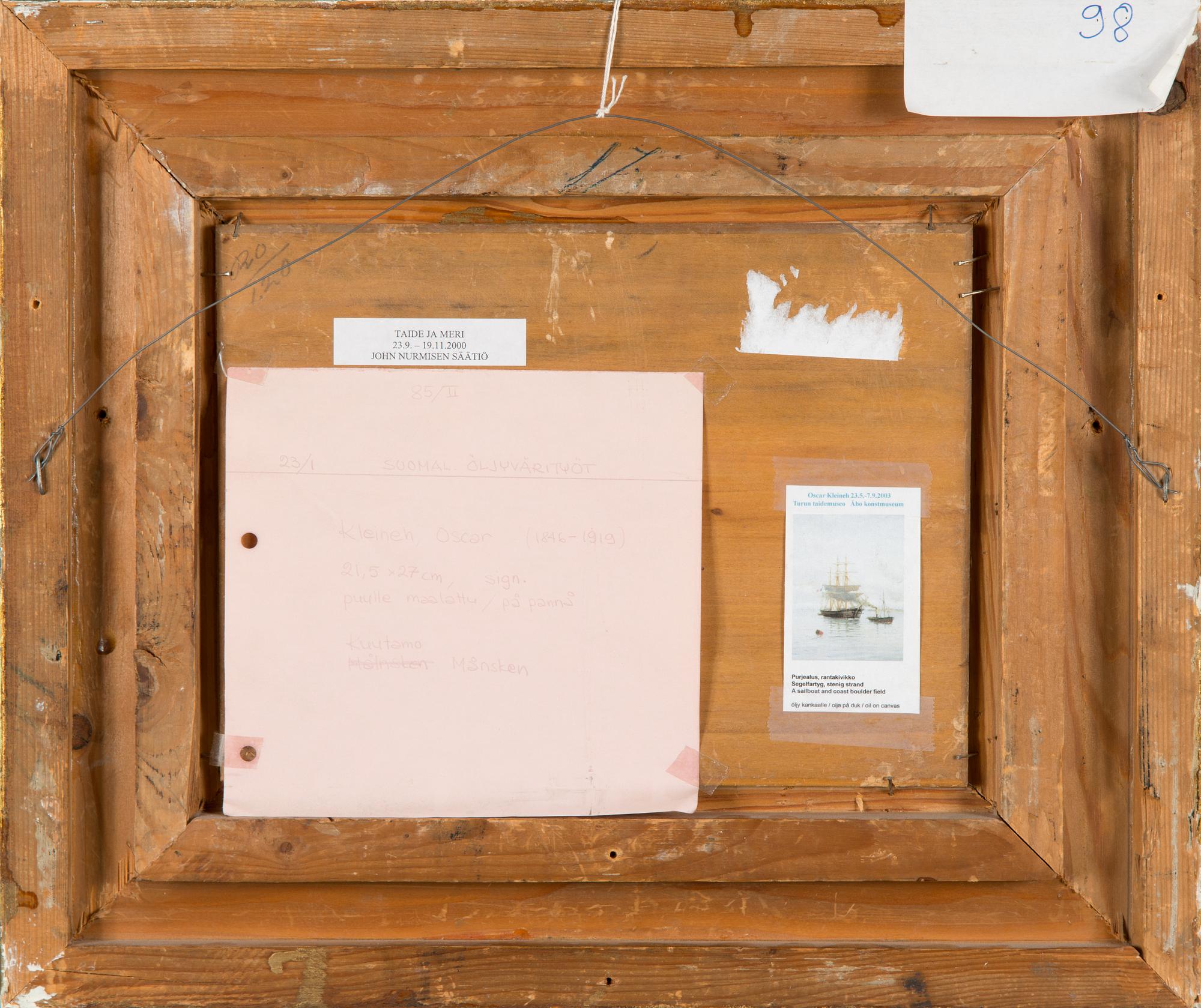 Oscar Kleineh, Segelfartyg och strandklippor.