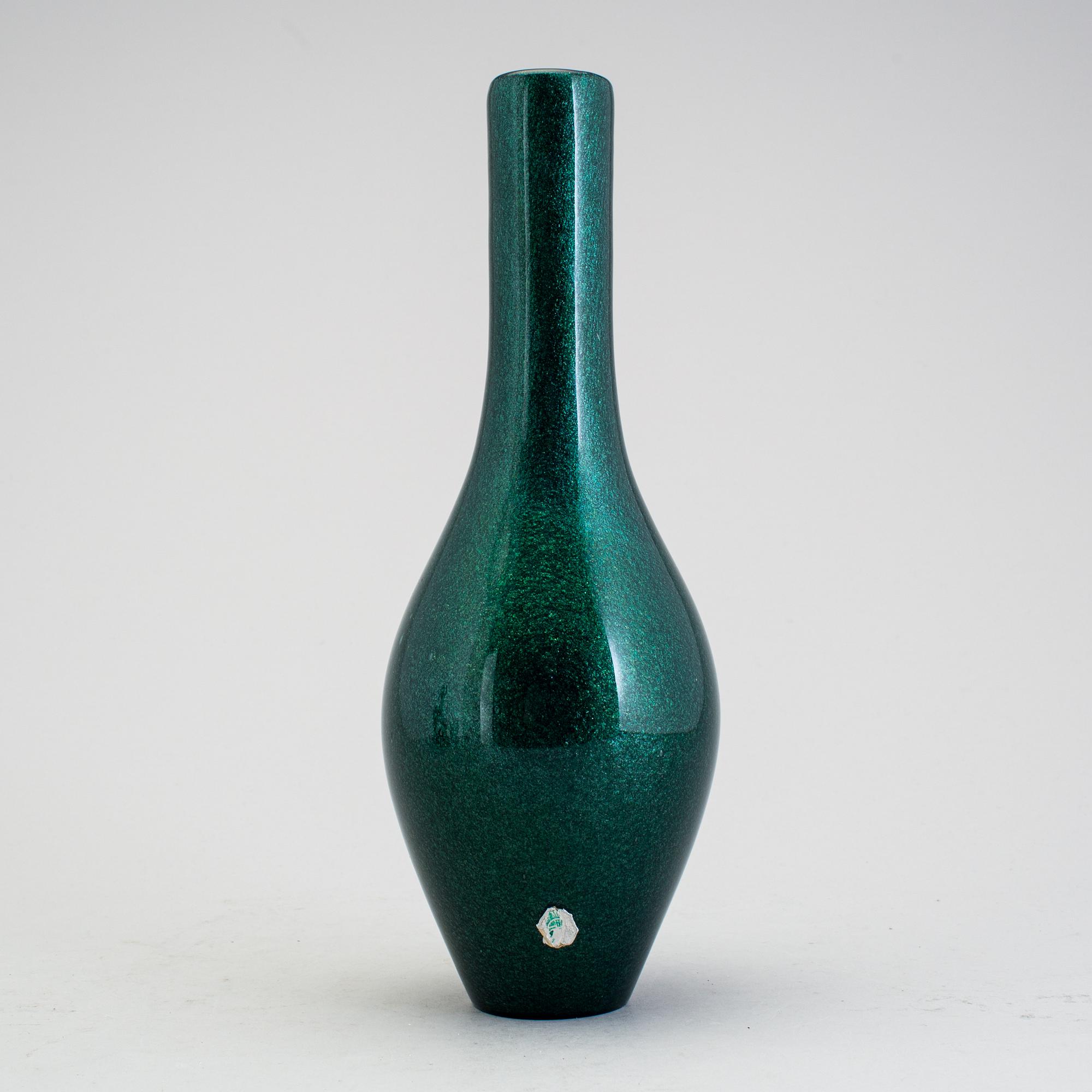 A green Galliano Ferro Murano glass vase.
