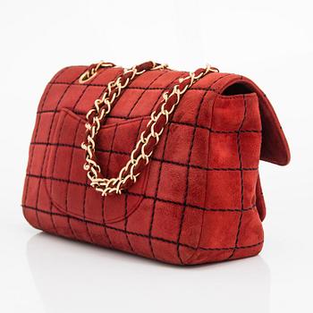 Chanel, a Suede Chocolate bar flap bag, 2000-2002.