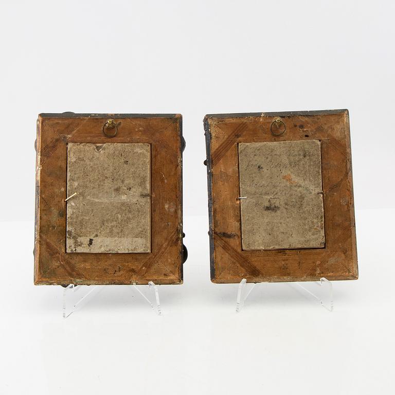 Okänd konstnär 1800-talets första hälft , Porträtt ett par.