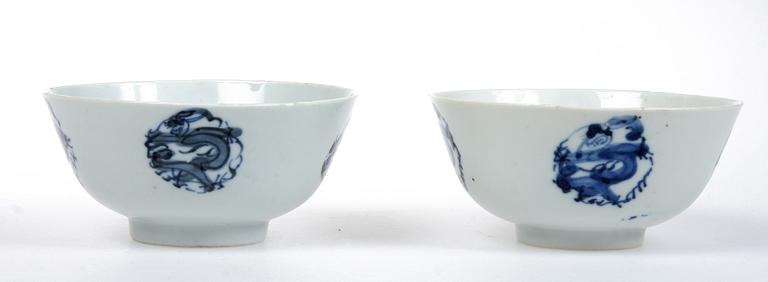 SKÅLAR, 4 st, porslin, Kina. 1800-tal.