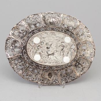 A baroque style silver bowl, circa 1900.