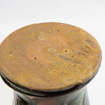 Vases 4 pcs blue Danico Denmark 1910s/20s glazed ceramic.