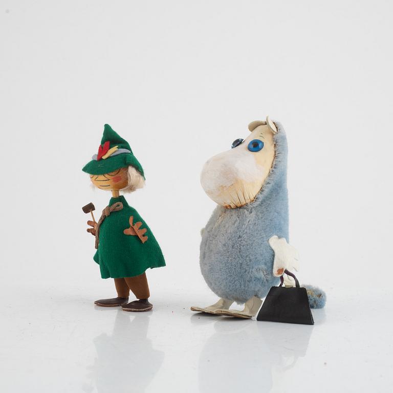 Moomin figures, 2 pcs, Atelier Fauni, Finland, 1950s/60s.