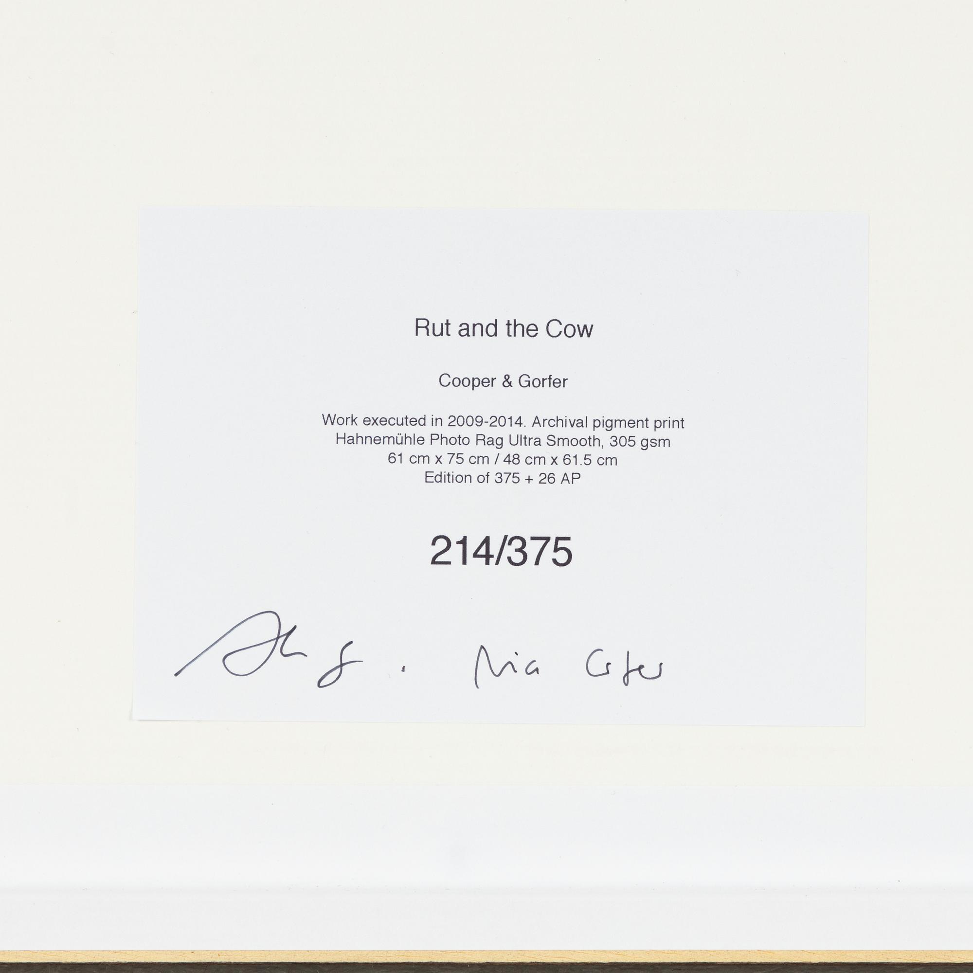 Cooper & Gorfer, archival pigment print, signerad 214/375 a tergo.