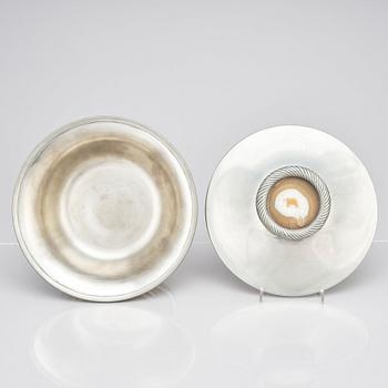 Nils Fougstedt, & Estrid Ericson, a pewter lidded bowl with an onyx finial, Svenskt Tenn, Stockholm 1936.