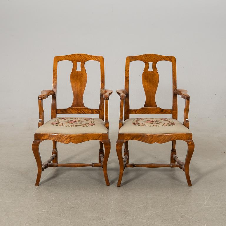 Armchairs a pair 20th century.