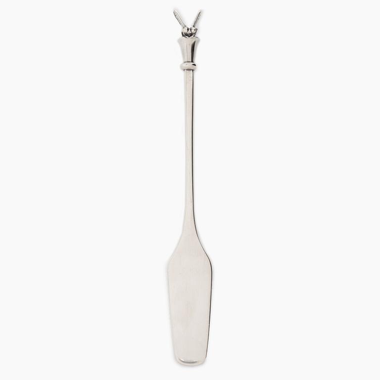 Barbro Littmarck, Honey spoon, silver, W.A Bolin, Stockholm 1988.