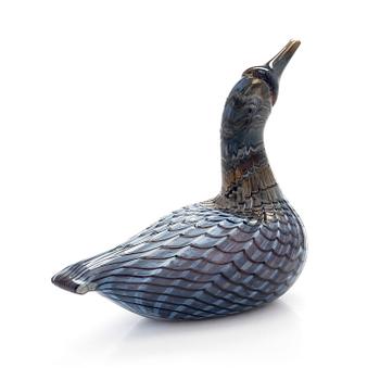 Oiva Toikka, A glass bird 'Mustakurkku-uikku', Nuutajärvi.
