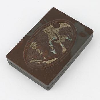 A Chinese inkstone with cover, Qingdynasty.