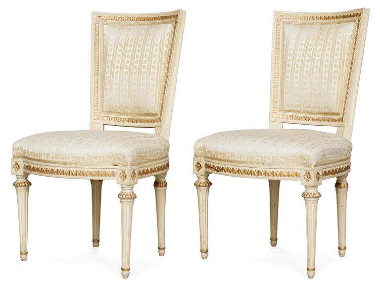 A pair of Gustavian chairs by J. Lindgren.
