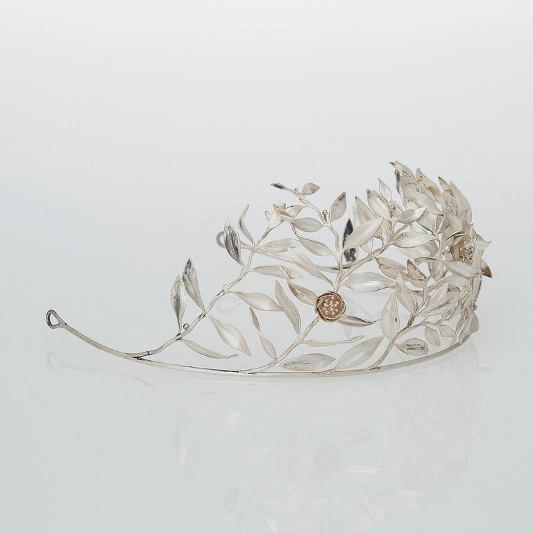 A TIARA, silver.