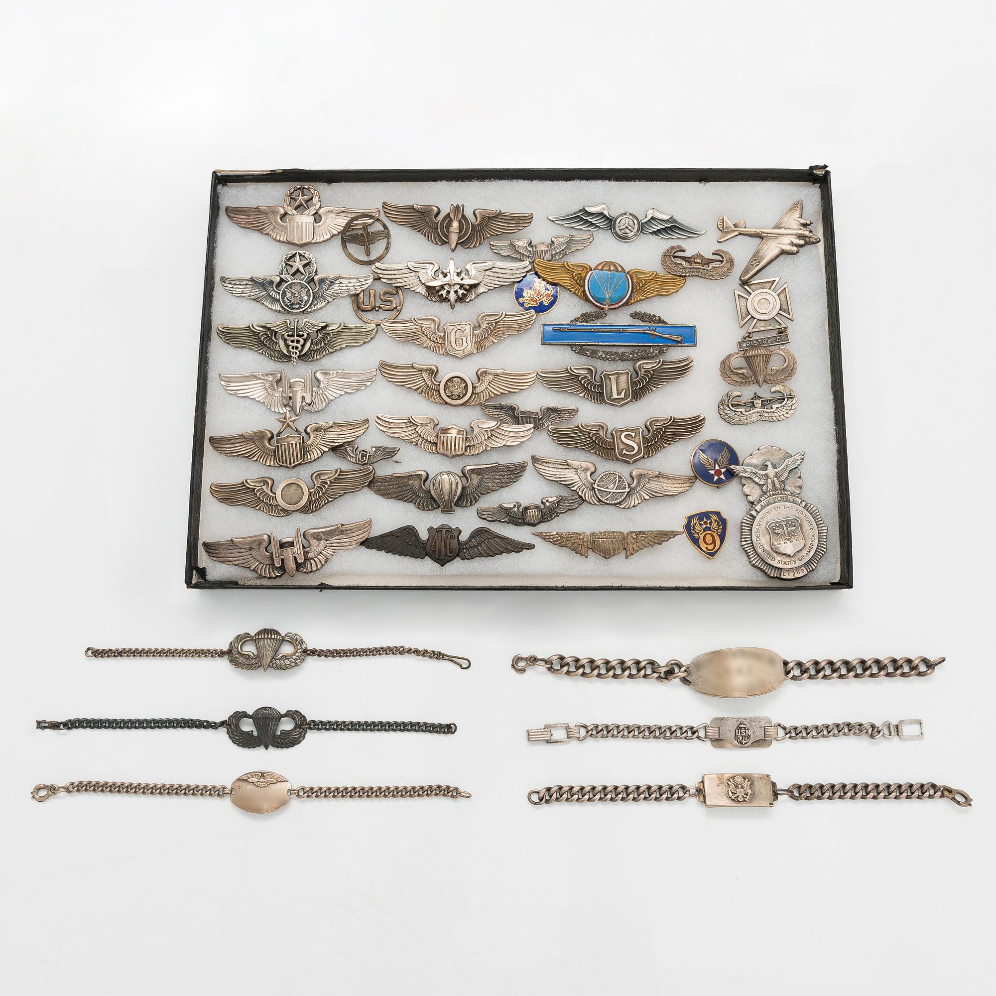 Badges, 40 pieces, mainly American Air force, second half of the 20th century.