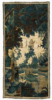 781. VÄVD TAPET, fragment. Gobelängteknik. 175x85 cm. Flandern 1600-talets andra hälft.