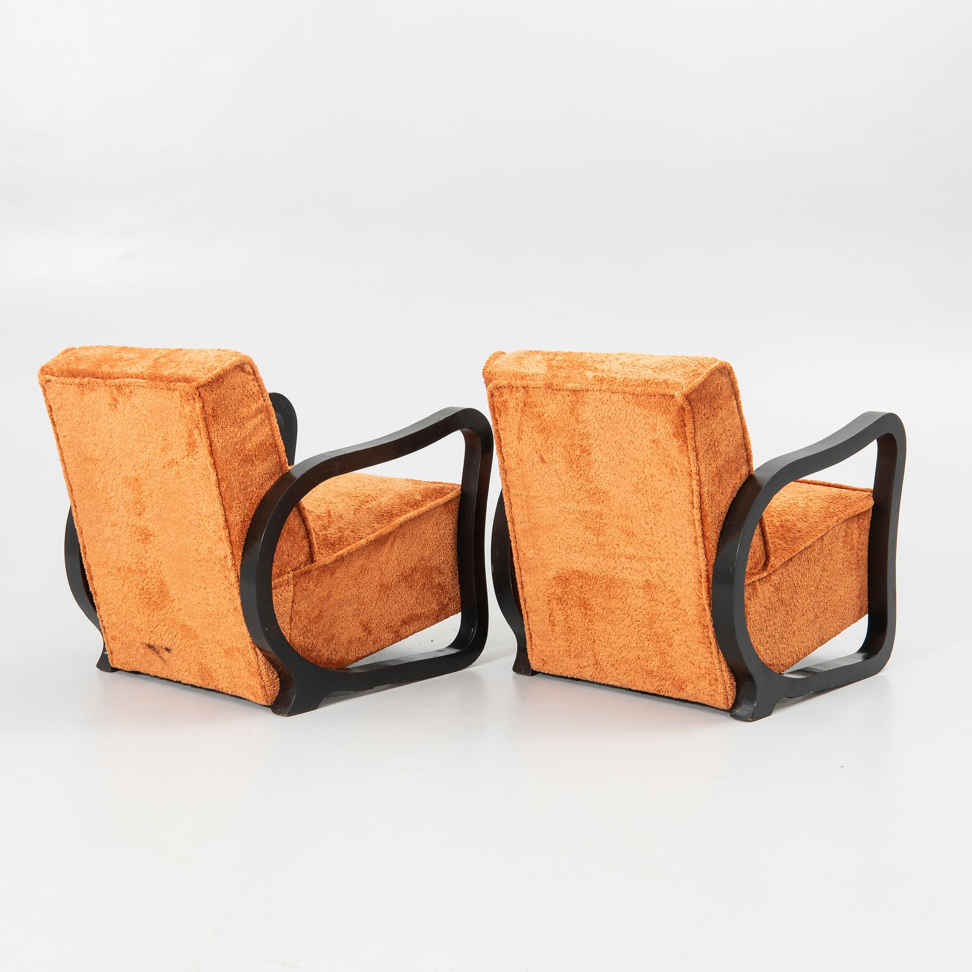 Armchairs, a pair, Art Deco style, 20th century.
