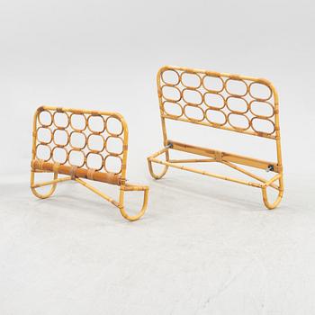 A pair bamboo and rattan headboards, second half of the 20th Century.