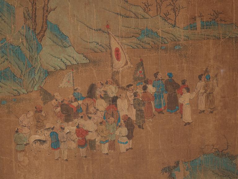 A Chinese album with paintings of Envoys Presenting Tribute  职贡图(Zhigong tu), probably 17thCentury, after an old master.