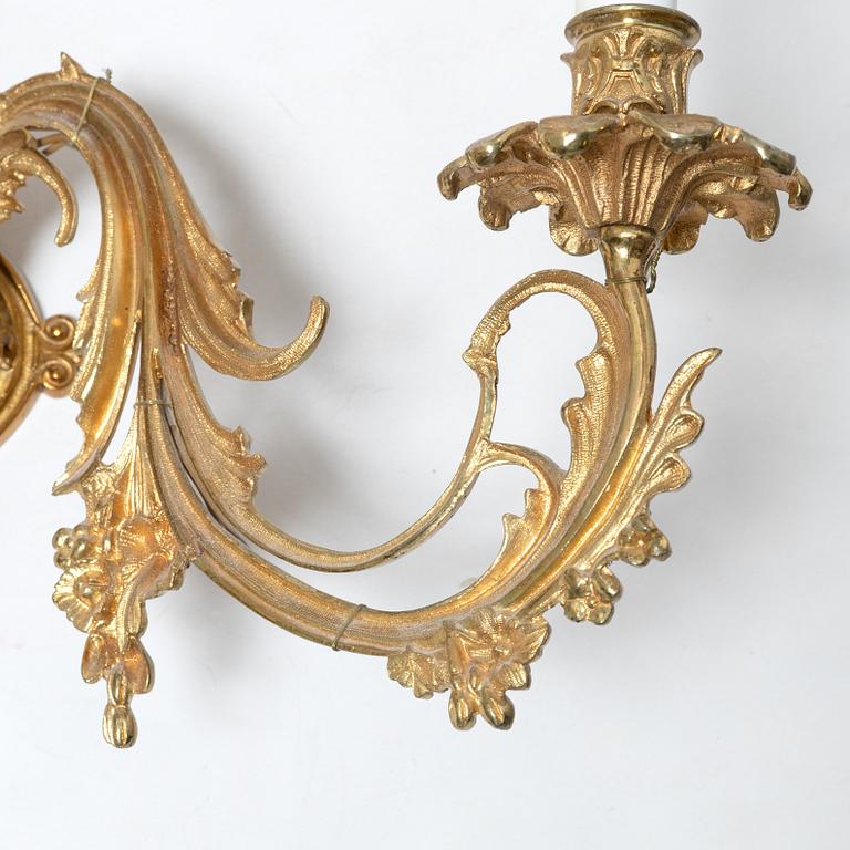 Wall sconces, a pair, circa 1900.